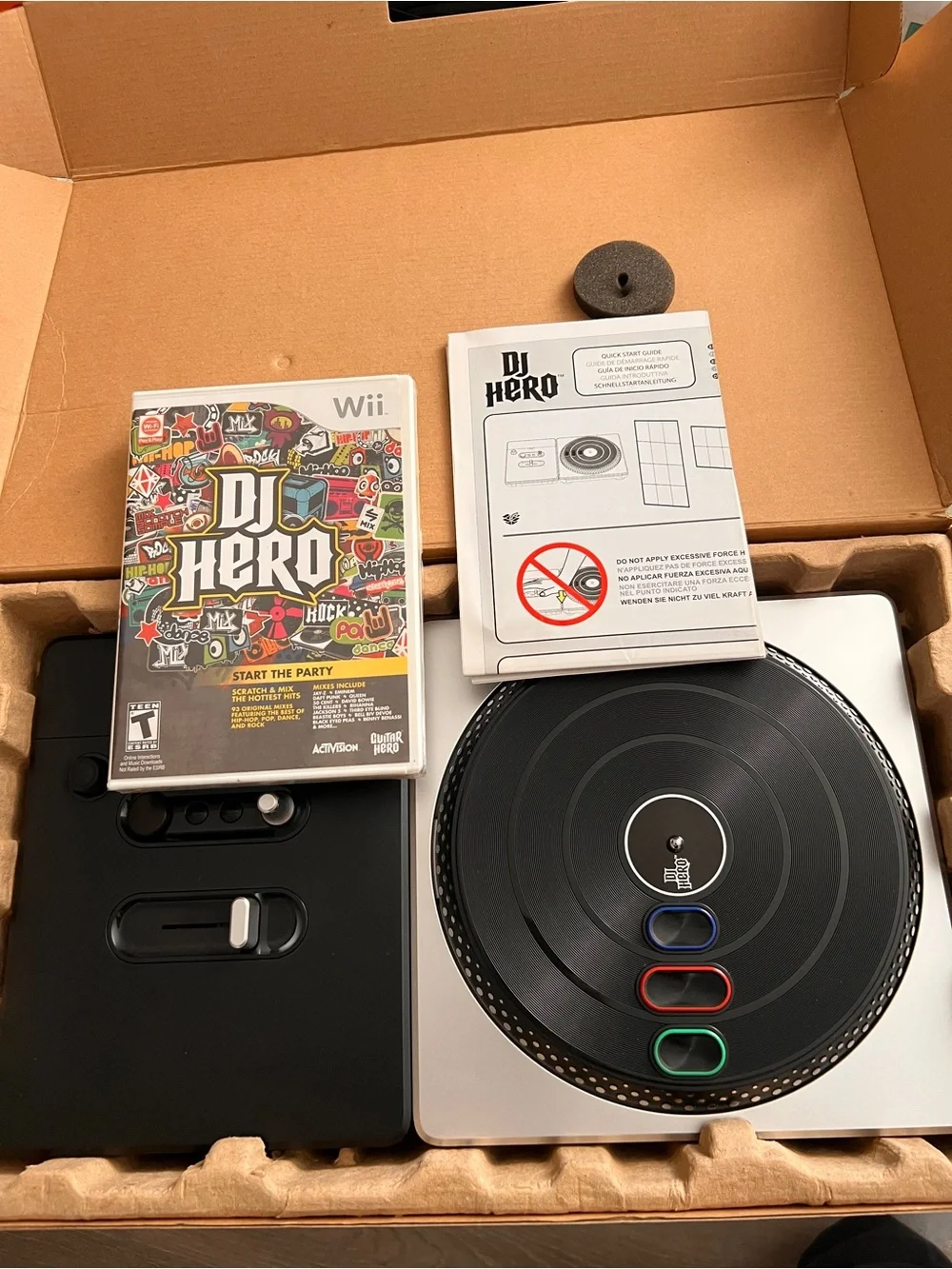 Nintendo DJ Hero Turntable Controller with Black Platter and Colored Buttons